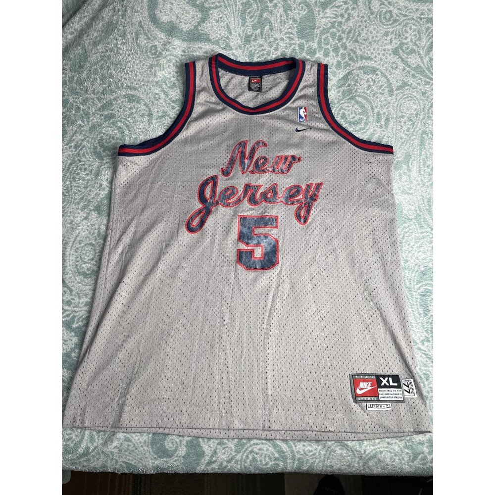 Jason Kidd New Jersey Nets Nike‎ Swingman Jersey XL Gray Red Blue